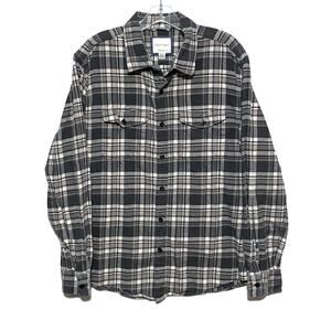 American Eagle Super Soft Flannel Plaid Button Shirt Flap Pockets Mens L Cotton